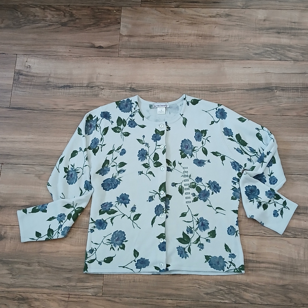a.n.a Blue and Green Floral Cardigan - Picture 2 of 6